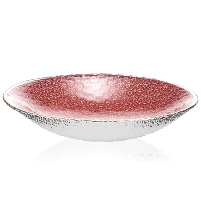Colored and Silver Glass Bowl Ø 20 cm "Flores Flame" Line