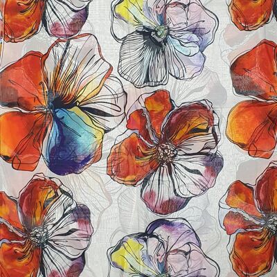 Light silk scarf with flowery background