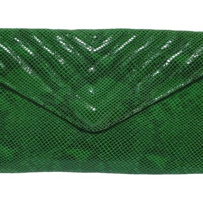 Bolso de mano de piel suave verde musgo