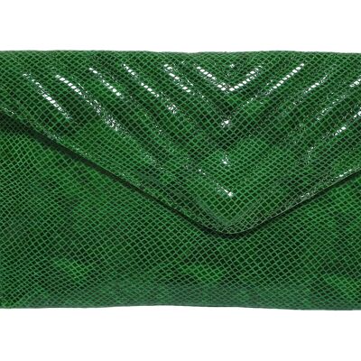 Moss green soft leather handbag