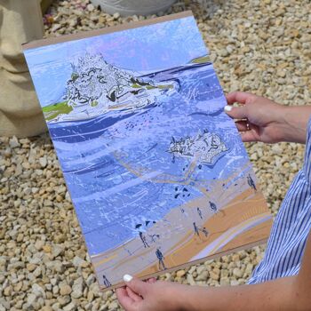 Marazion Beach Cornwall Art Print - moyen encadré 1