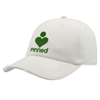 Mütze mit Nadeln aus grünem Samt im Destroyed-Look