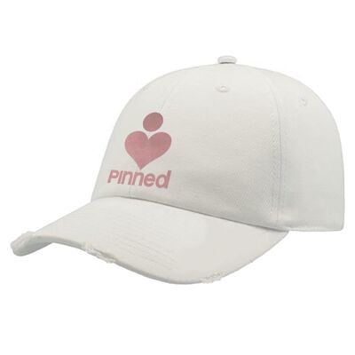 Cap Pinned Peach Velvet Destroyed