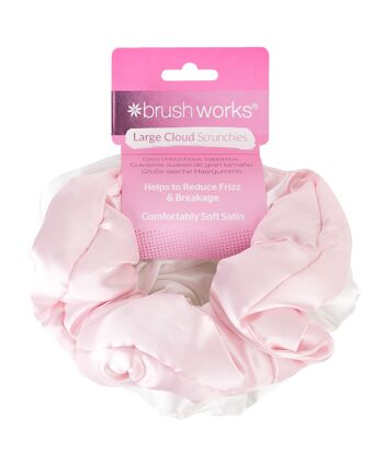 Grands chouchous nuage Brushworks - Rose et blanc (paquet de 2) 1