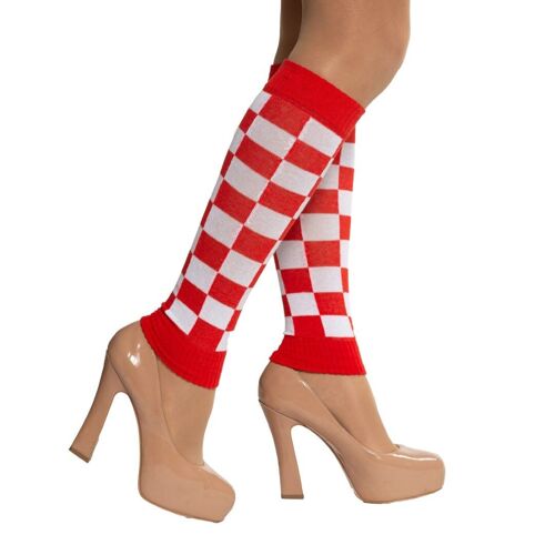 Legwarmers Red/White Checkered - One-Size