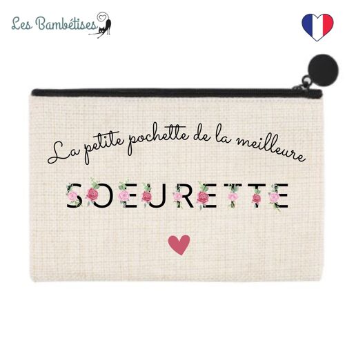 Pochette Soeurette Lettres Fleuries