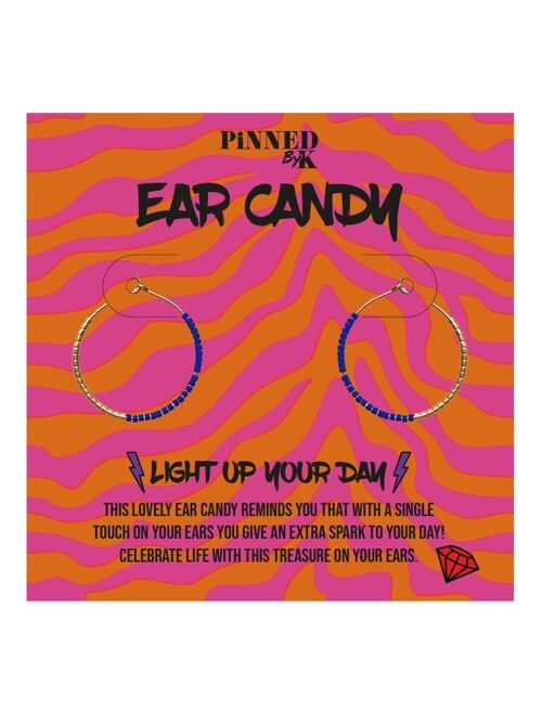 Ear Candy Gold Cobalt Beads