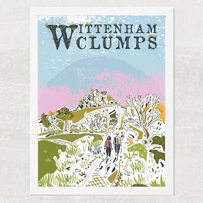 Wittenham Clumps Winter Art Print - Framed Medium