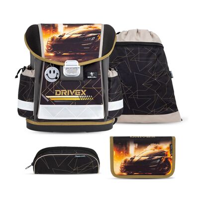 Set de mochila escolar Classy Drivex 4 piezas