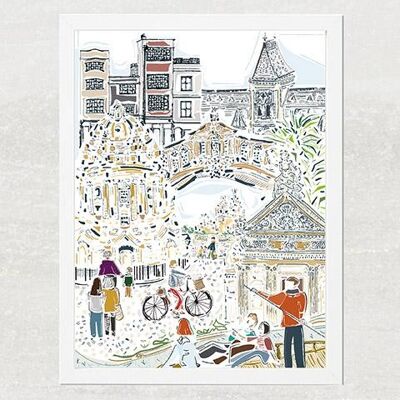 Oxford City Art Print - Framed Medium