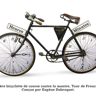 Carte postale - Première bicyclette de course contre la montre.