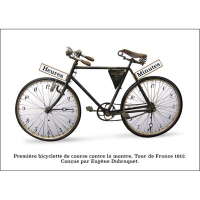 Carte postale - Première bicyclette de course contre la montre.