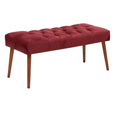 Bench Velvet CLARICE Burgundy 96x41x44cm