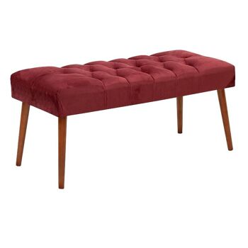 Banquette Velours CLARICE Bordeaux 96x41x44cm 1