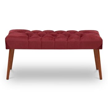 Banquette Velours CLARICE Bordeaux 96x41x44cm 3