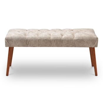 Banc Velours CLARICE Crème 96x41x44cm 3