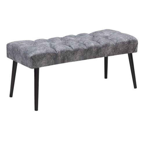 Bench Velvet CLARICE Grey 96x41x44cm