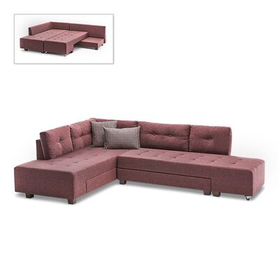 Left corner sofa EMILLE Claret Red 280x206x85cm