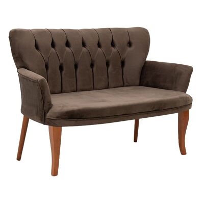 Sofa ANTOANETTE 2 seats velvet brown