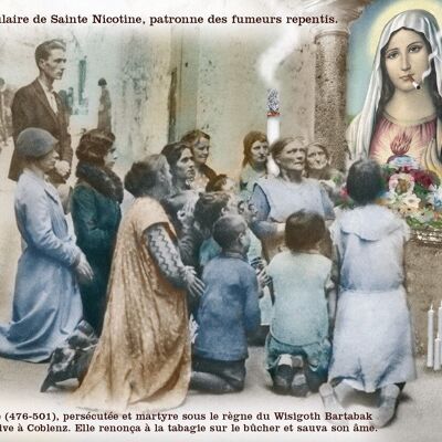 Postcard - Popular cult of Saint Nicotine.