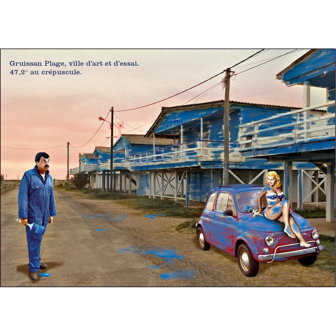 Cartolina - Gruissan Plage, città d'arte.   47,2° al crepuscolo.