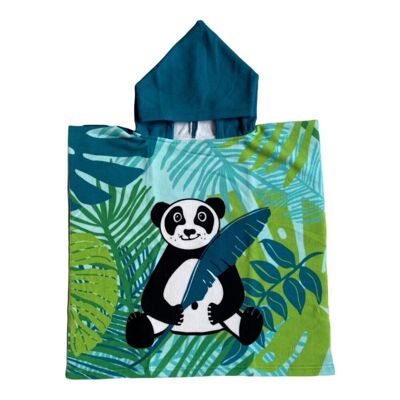 Children's microfiber beach poncho 100% polyester Panda 60x120cm 250g/m²