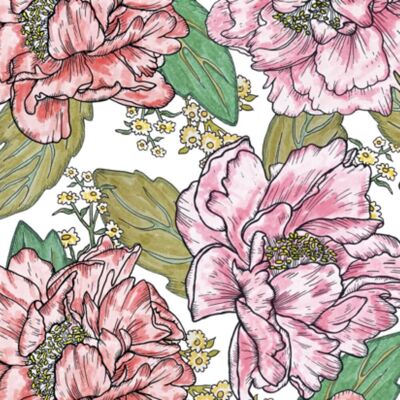 Peonies Paper Napkins Designed by Bibi King-Harman