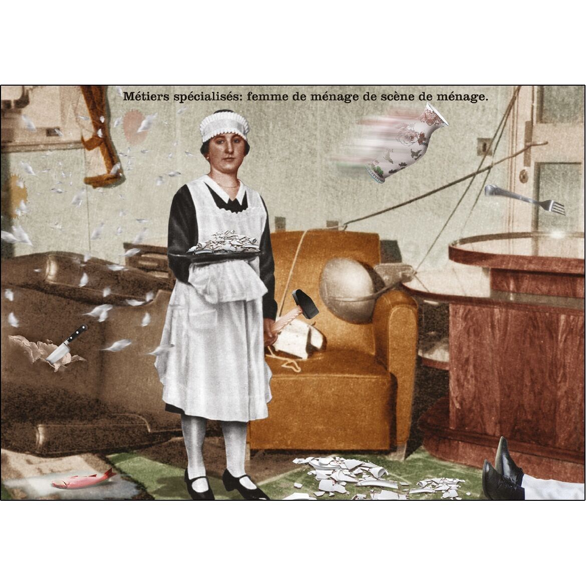 Cartolina - Mestieri qualificati: governante dal mondo delle faccende domestiche.