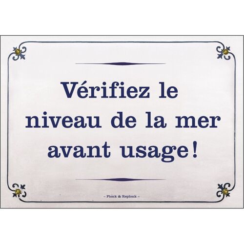 Carte postale - Vérifiez le niveau de la mer avant usage!