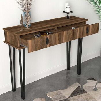 Table console GARNI Noyer 120x35,5x90cm 3