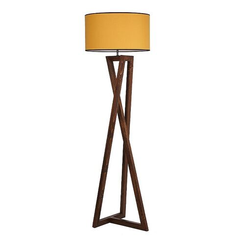 Floor Lamp JUSTUS Walnut - Mustard 45x34x150cm