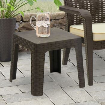 Table basse de jardin BEAU Marron 42x42x42cm 2