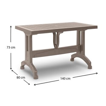 Ensemble de salle à manger de jardin CLAUDIUS 5 pièces Table 140x80x73cm 11