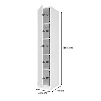 Meuble Cuisine - Salle de Bain DRAGO Blanc 33,6x40x166,8cm 5