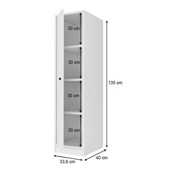 Meuble Cuisine - Salle de Bain FLORA Blanc 33,6x40x135cm 5