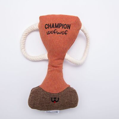 WufWuf WufCup Trophy Squeaky Plush Tug Dog Toy