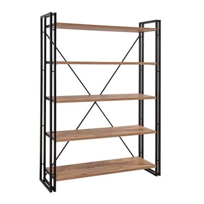 Libreria PRACTIC Pino - Nero 130x35x180cm