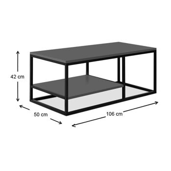 Table basse SPACE Anthracite 106x50x42cm 5