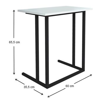 Table pour Ordinateur Portable SPRINT Noir - Blanc 60x35,5x65,5cm 4