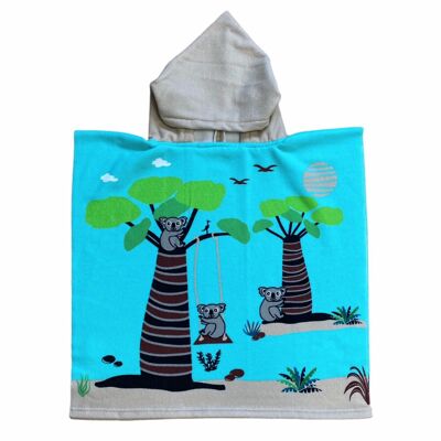 Children's microfiber beach poncho 100% polyester Swing 60x120cm 250g/m²