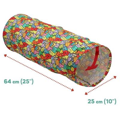 MyMeow Playful Fabric Cat Tunnel, 64cm