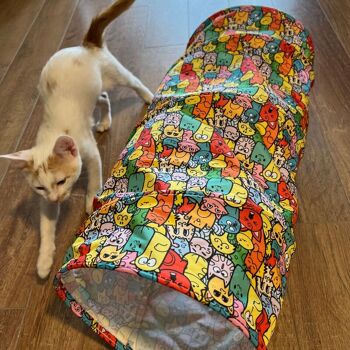 Tunnel pour chat en tissu ludique MyMeow, 64 cm 7