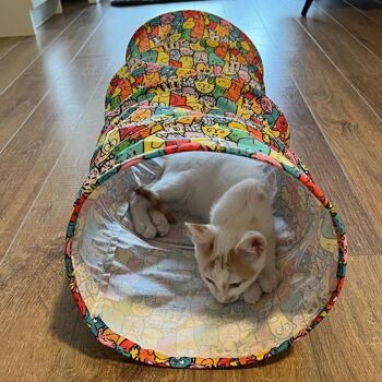 Tunnel pour chat en tissu ludique MyMeow, 64 cm 8