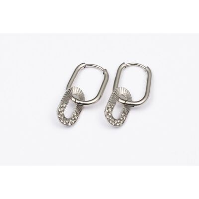 Earrings stainless steel SILVER - E60231130550