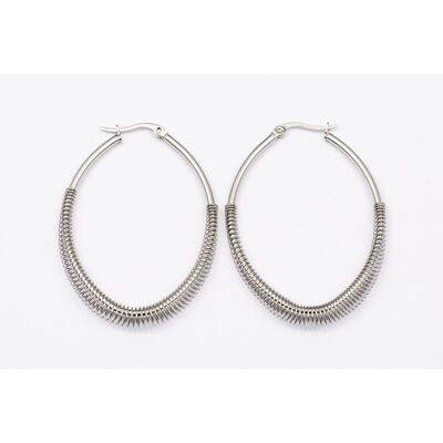 Earrings stainless steel SILVER - E60161080499