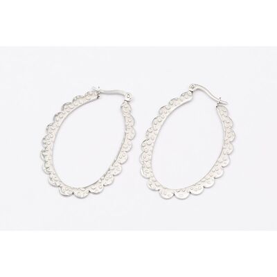 Earrings stainless steel SILVER - E60059070399