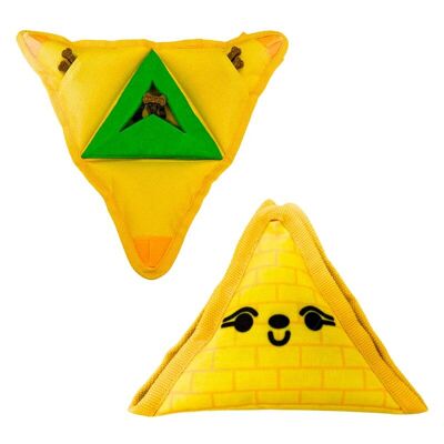 WufWuf Interaktives Hundespielzeug mit Leckerli-Spender, 2-in-1-Pyramiden-Puzzle-Spielzeug für kleine, mittelgroße und große Hunde