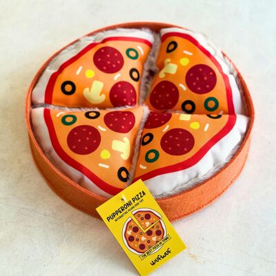 WufWuf Pupperroni Pizza Jouet interactif en peluche pour chien