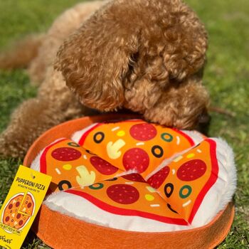 WufWuf Pupperroni Pizza Jouet interactif en peluche pour chien 2
