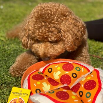 WufWuf Pupperroni Pizza Jouet interactif en peluche pour chien 3